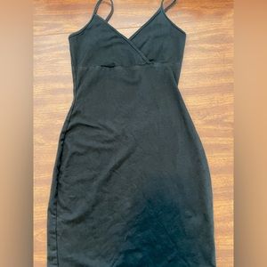Black form fit mini dress